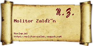 Molitor Zalán névjegykártya