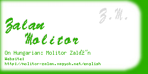 zalan molitor business card